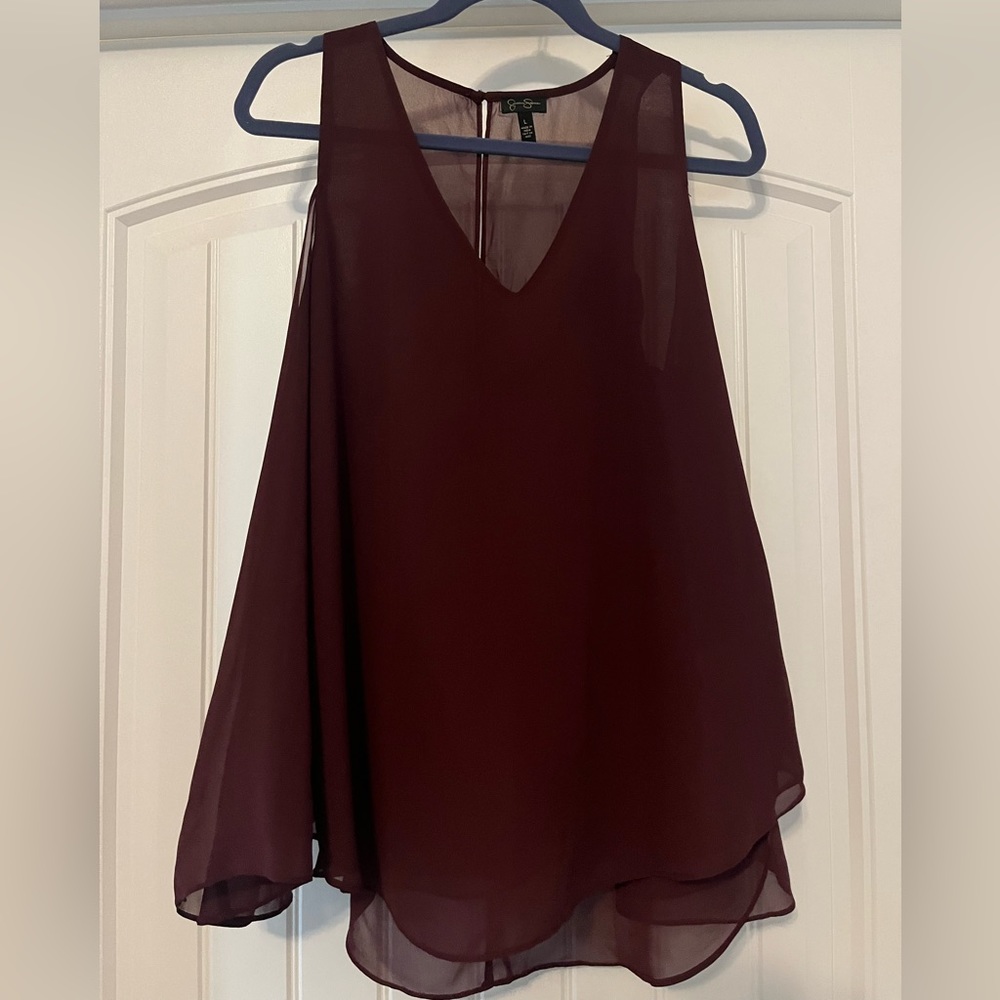 Jessica Simpson sheer, bell sleeve top